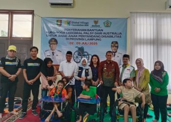 Pemprov Lampung Menerima 170 Kursi Roda untuk Anak Penyandang Disabilitas
