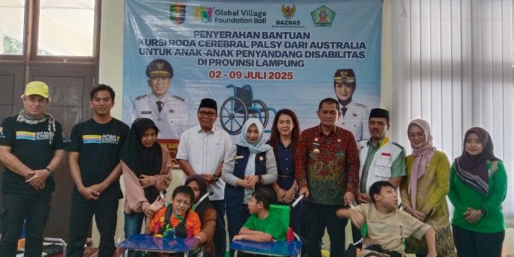 Pemprov Lampung Menerima 170 Kursi Roda untuk Anak Penyandang Disabilitas