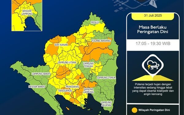 Kemarau Basah di Lampung, Musim Hujan Dimulai November