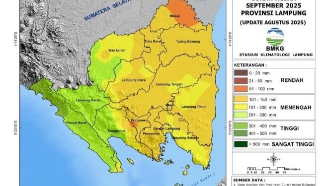 Prakiraan Cuaca Lampung Bulan September hingga November