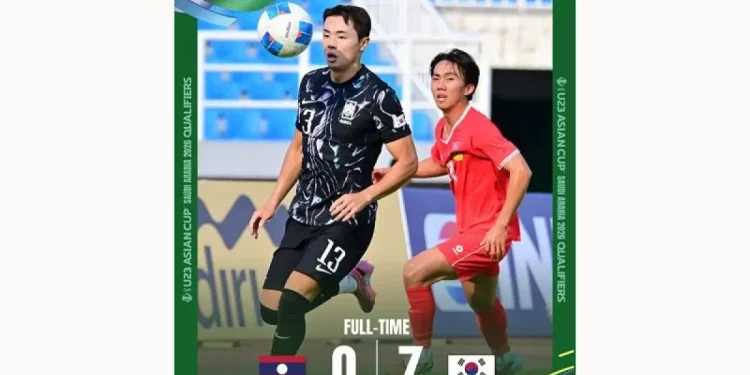 Korsel Menang 7-0 atas Laos di Kualifikasi Piala Asia U-23