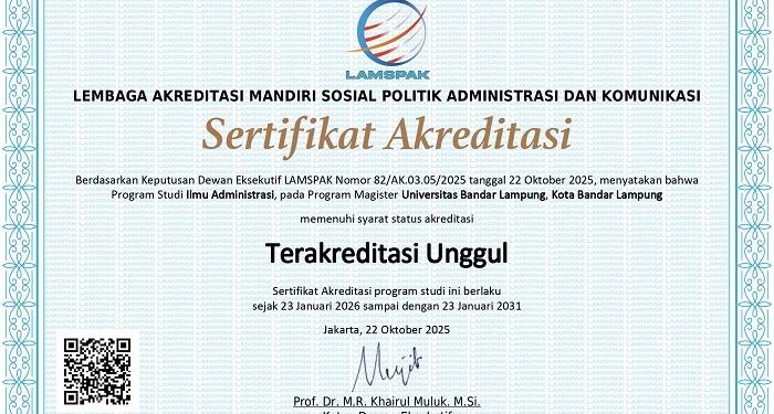 Akreditasi Unggul Program Magister Ilmu Administrasi Perkuat Kampus Swasta Terbaik di Sumatra